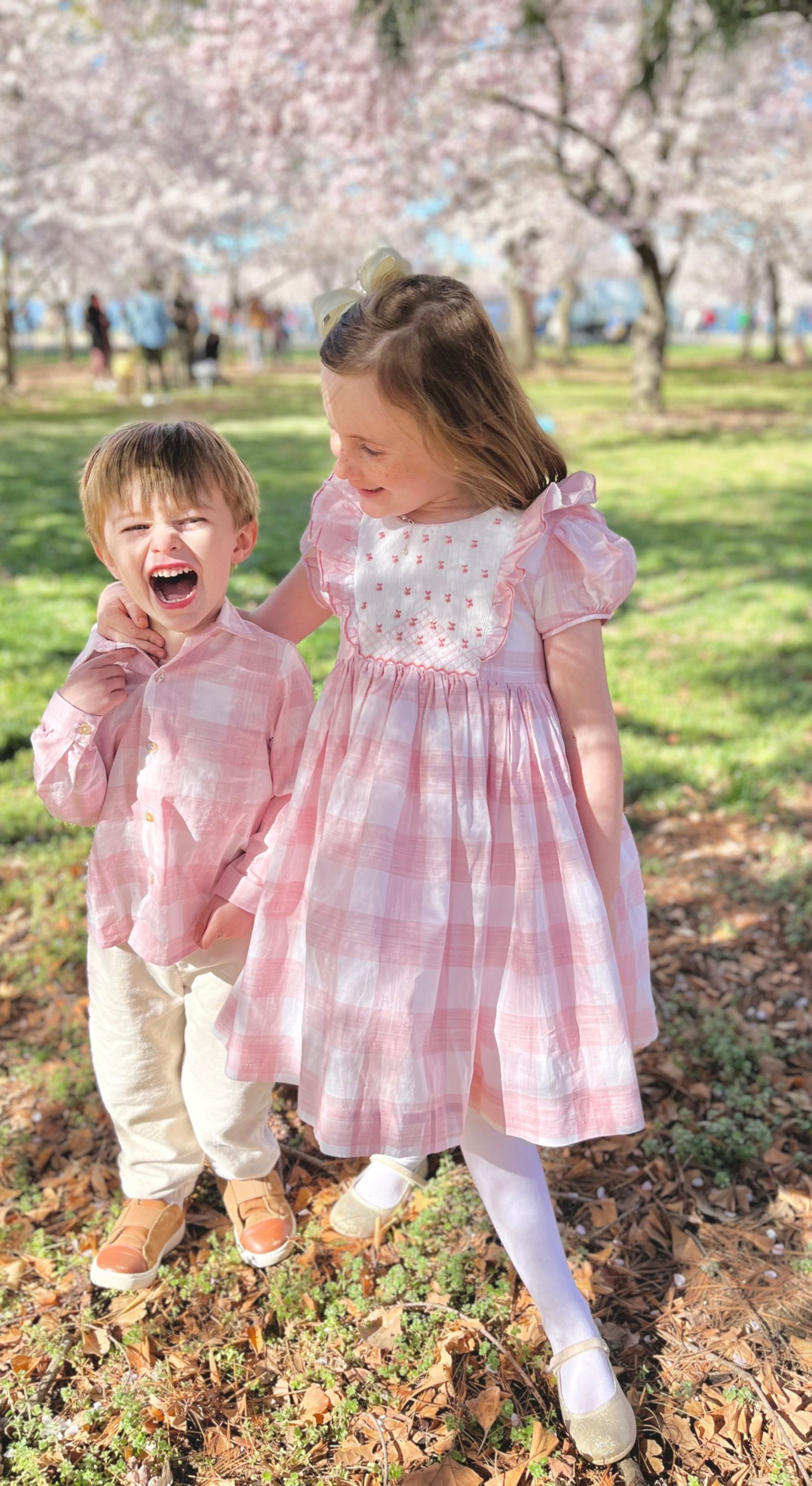 Image Title Charlotte sy Dimby classic timeless traditional smocked dresses for babies and girls handmade French style children clothing paris boutique easter floral print bunny dress