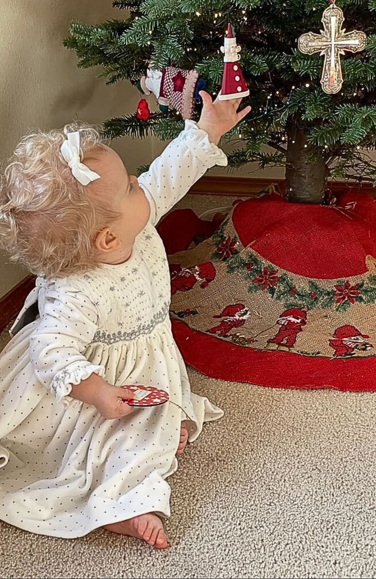Image Title Charlotte sy Dimby classic timeless traditional smocked dresses for babies and girls handmade French style children clothing paris boutique twirling princess dress white and silver christmas