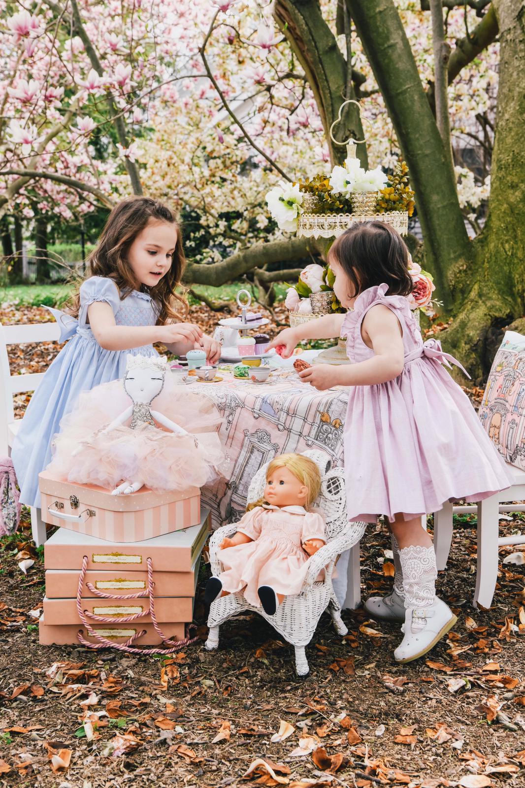 Image Title Charlotte sy Dimby classic timeless traditional smocked dresses for babies and girls handmade French style children clothing paris boutique twirling princess dress tea party birthday doll
