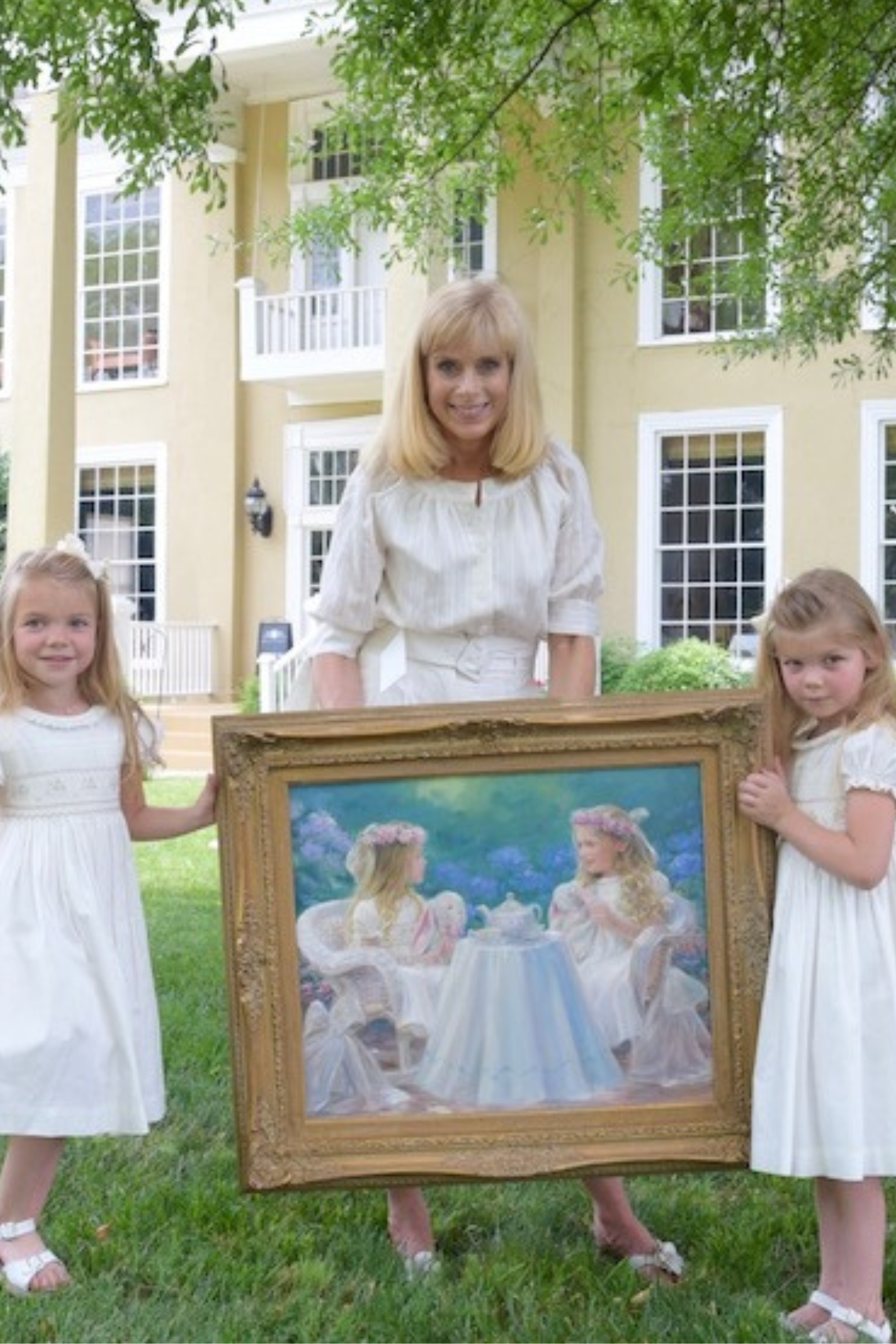 Image Title Charlotte sy Dimby classic timeless traditional smocked dresses for babies and girls handmade French style children clothing paris boutique children portrait painting heirloom white dress