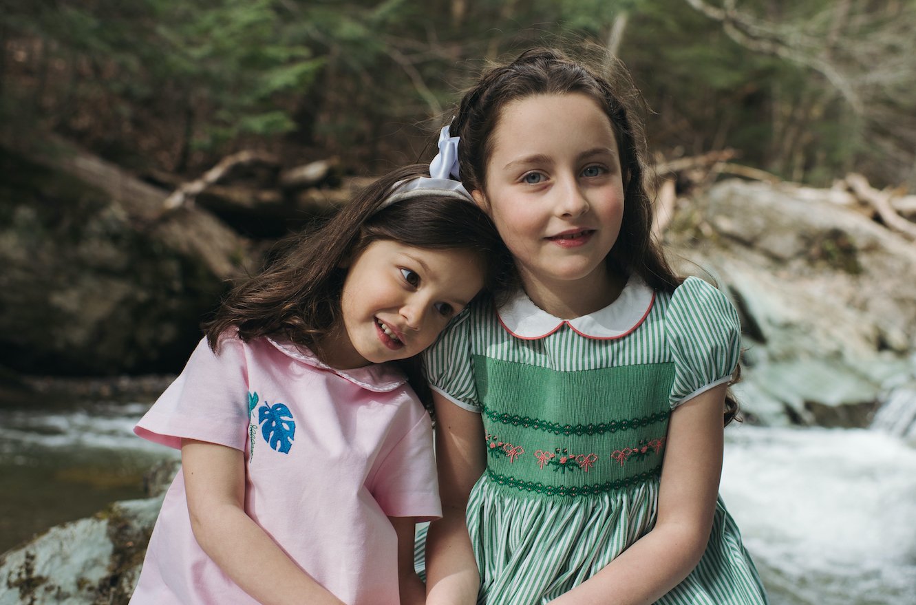 Summer smocked dress, classic French style for children